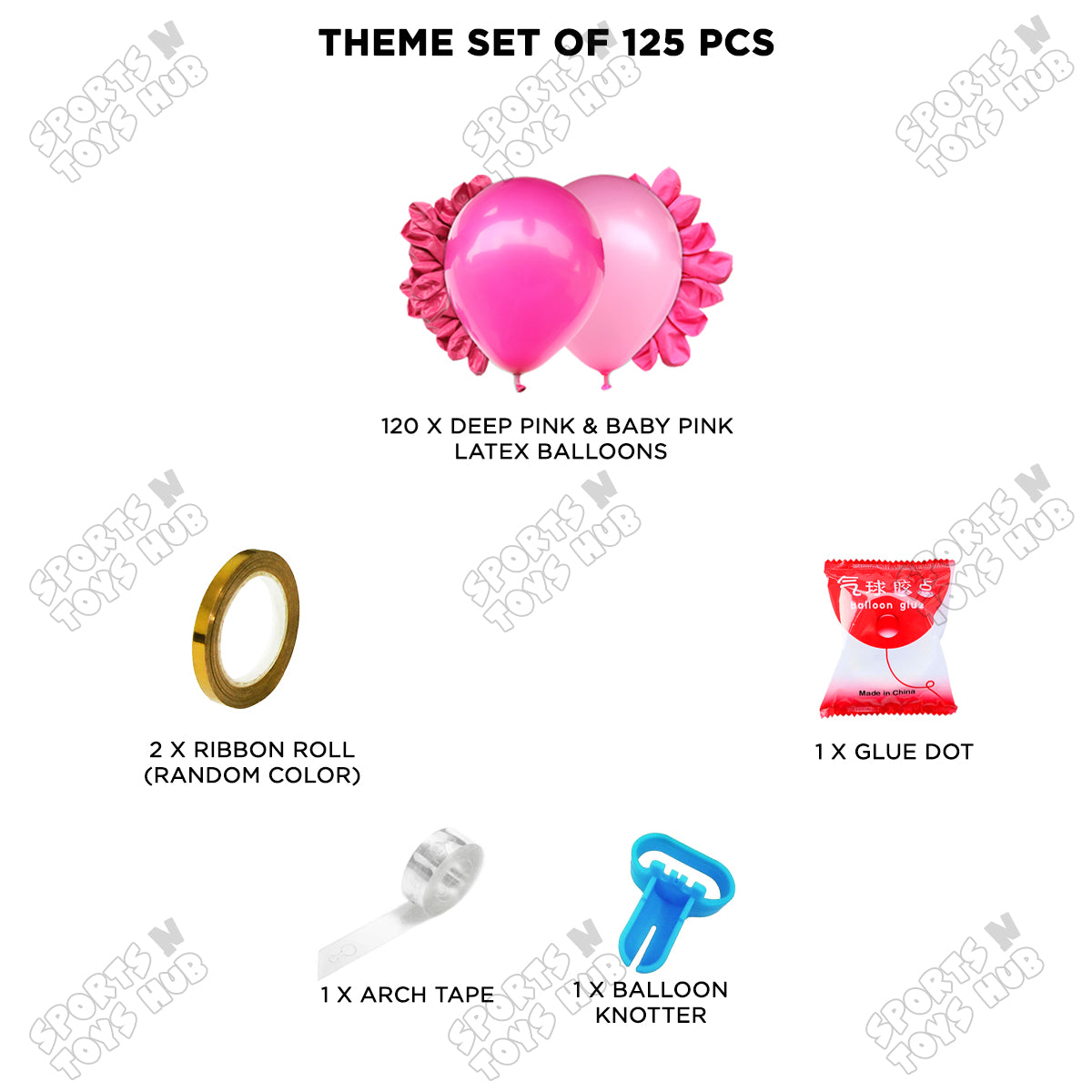 Baby Pink & Deep Pink Color Latex Balloon Arch Garland Theme