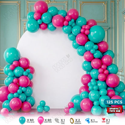 Teal Blue & Deep Pink Color Arch Theme - Pack Of 125