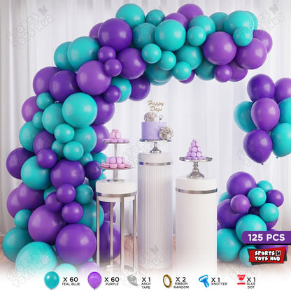 Teal Blue & Purple Color Arch Theme - Pack Of 125