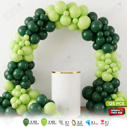 Dark Green & Lime Green Balloon Arch Garland Theme Kit – Premium Latex Balloon Decoration Set for Birthday Party