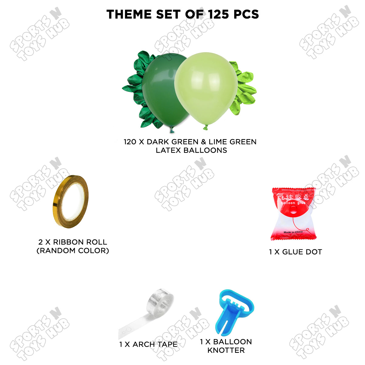 Dark Green & Lime Green Balloon Arch Garland Theme Kit – Premium Latex Balloon Decoration Set for Birthday Party