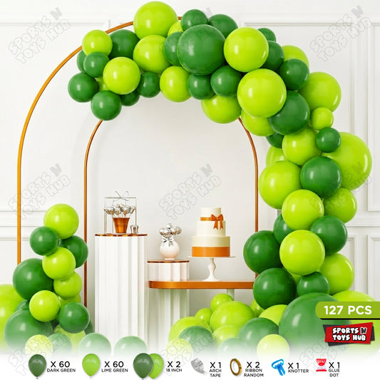 Lime Green & Dark Green Balloon Arch Garland Theme Kit – Premium Latex Balloon Decoration Set for Birthday Party