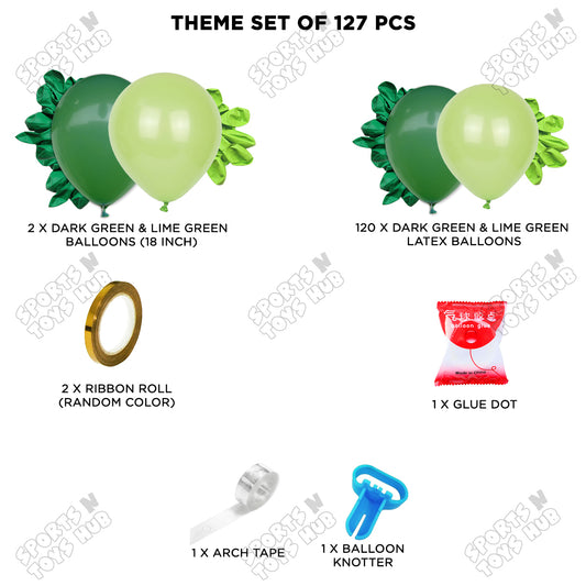 Lime Green & Dark Green Balloon Arch Garland Theme Kit – Premium Latex Balloon Decoration Set for Birthday Party