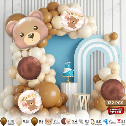 Bear Face Foil Balloon Set Arch Garland Theme