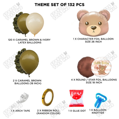 Bear Face Foil Balloon Set Arch Garland Theme