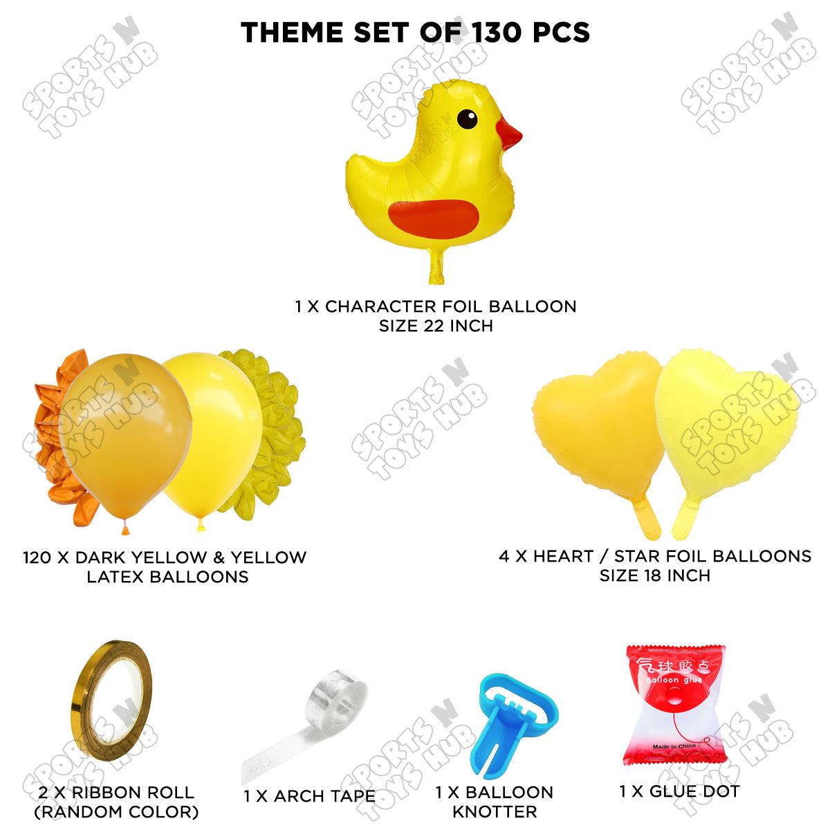 Chick Cartoon Foil Balloon Set Arch Kit Theme with Yellow Latex Balloons