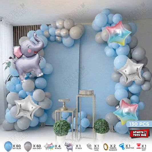 Elephant Cartoon Foil Balloon Set Garland Arch Theme