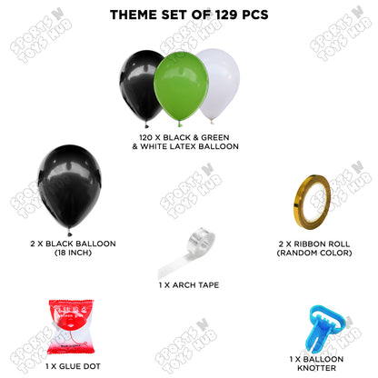 Green, Black & White Color Garland Theme Set