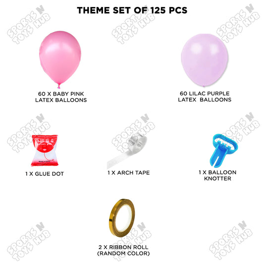 Lilac Purple & Baby Pink Color Latex Balloon Arch Garland Theme Kit For Birthday, Baby Shower, Mother’s Day, Wedding & Party Decor