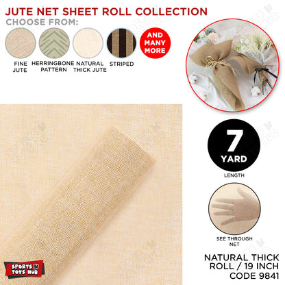 7 Yards - Thick Jute Net Roll Gift Wrapping Net