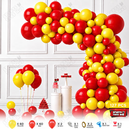 Red & Yellow Balloon Arch Garland Kit – Premium Latex Balloon Decoration Set for Birthday Party, Baby Shower, Wedding, Anniversary, Graduation, Balloon Arch, Photo Backdrop, Event Decorations & DIY Party Supplies