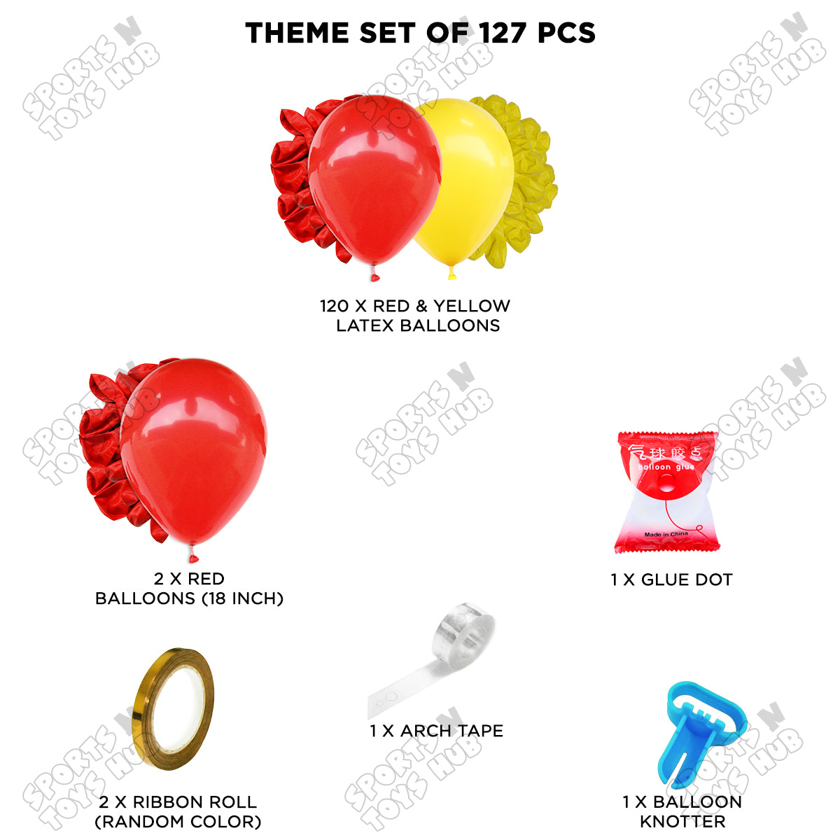 Red & Yellow Balloon Arch Garland Kit – Premium Latex Balloon Decoration Set for Birthday Party, Baby Shower, Wedding, Anniversary, Graduation, Balloon Arch, Photo Backdrop, Event Decorations & DIY Party Supplies