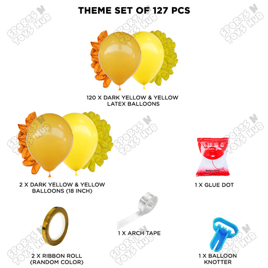 Yellow & Dark Yellow Balloon Arch Garland Theme Kit – Premium Latex Balloon Decoration Set for Birthday Party
