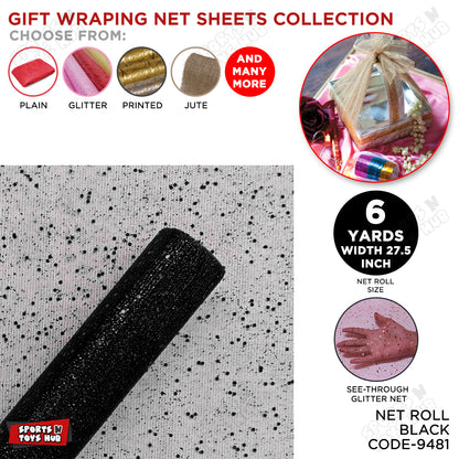 27.5 Inch / 6 Yard - Wide Glitter Gift Wrapping Net