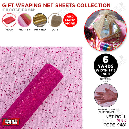 27.5 Inch / 6 Yard - Wide Glitter Gift Wrapping Net