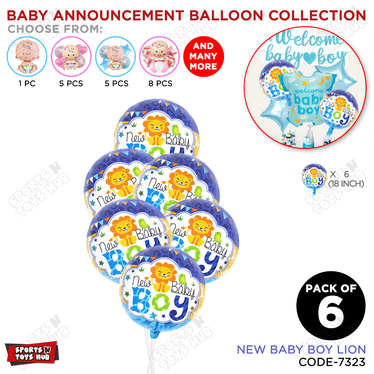 Baby Announcement New Baby Boy Round Foil Balloon