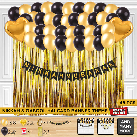 Nikkah Mubarak Card Banner Theme With Curtain