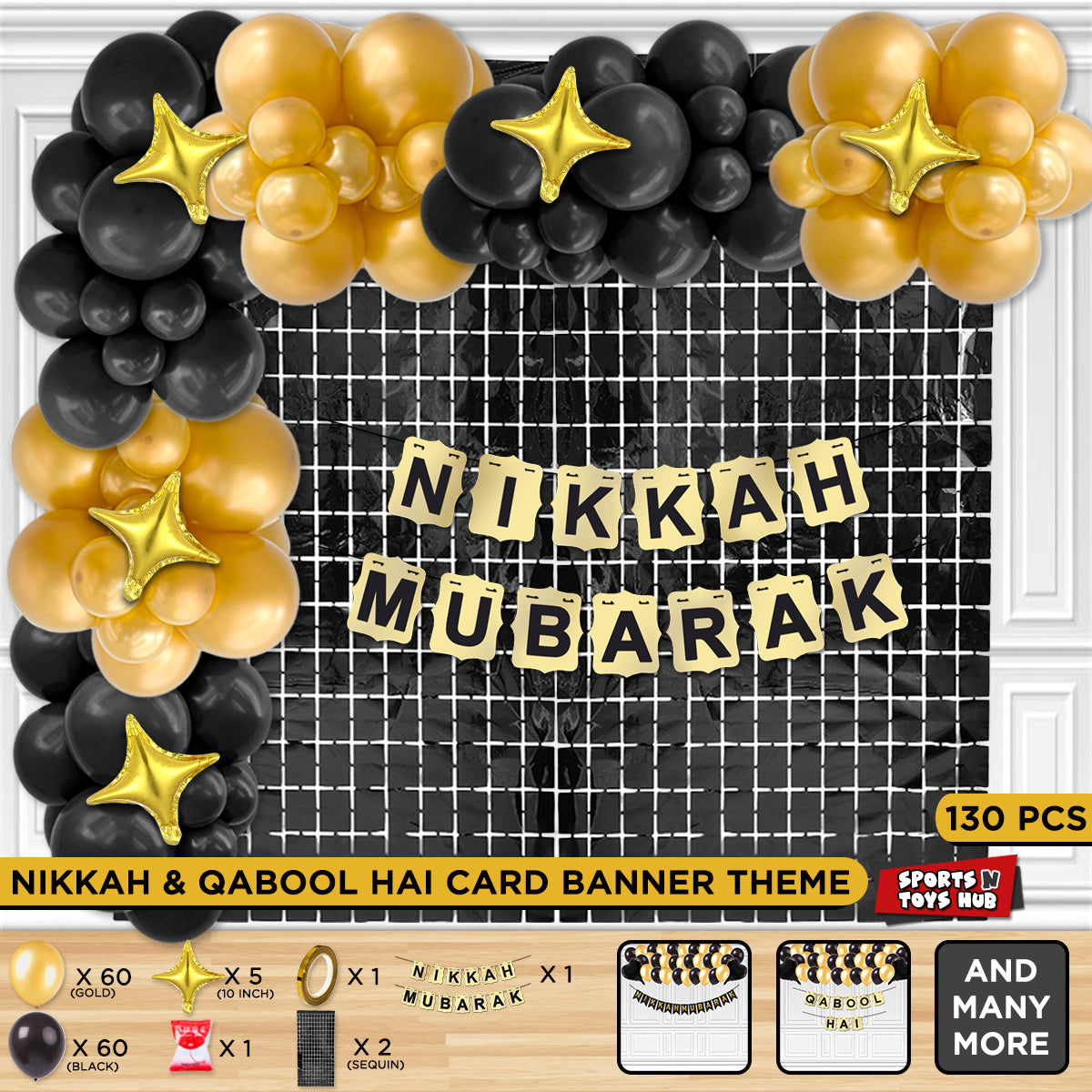 Nikkah Mubarak Shinny Card Banner Arch Theme