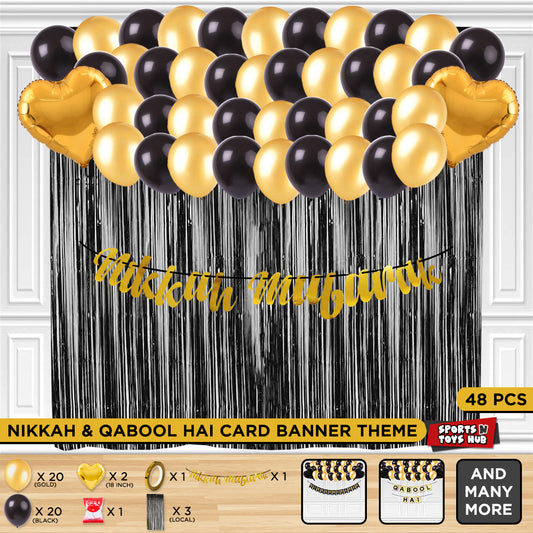 Nikkah Mubarak Cutout Banner Theme With Curtain