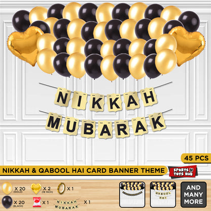 Nikkah Mubarak Shinny Card Banner Theme Without Curtain