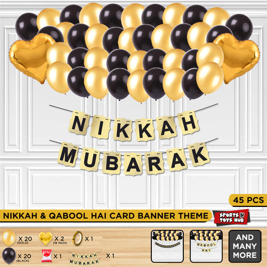 Nikkah Mubarak Shinny Card Banner Theme Without Curtain