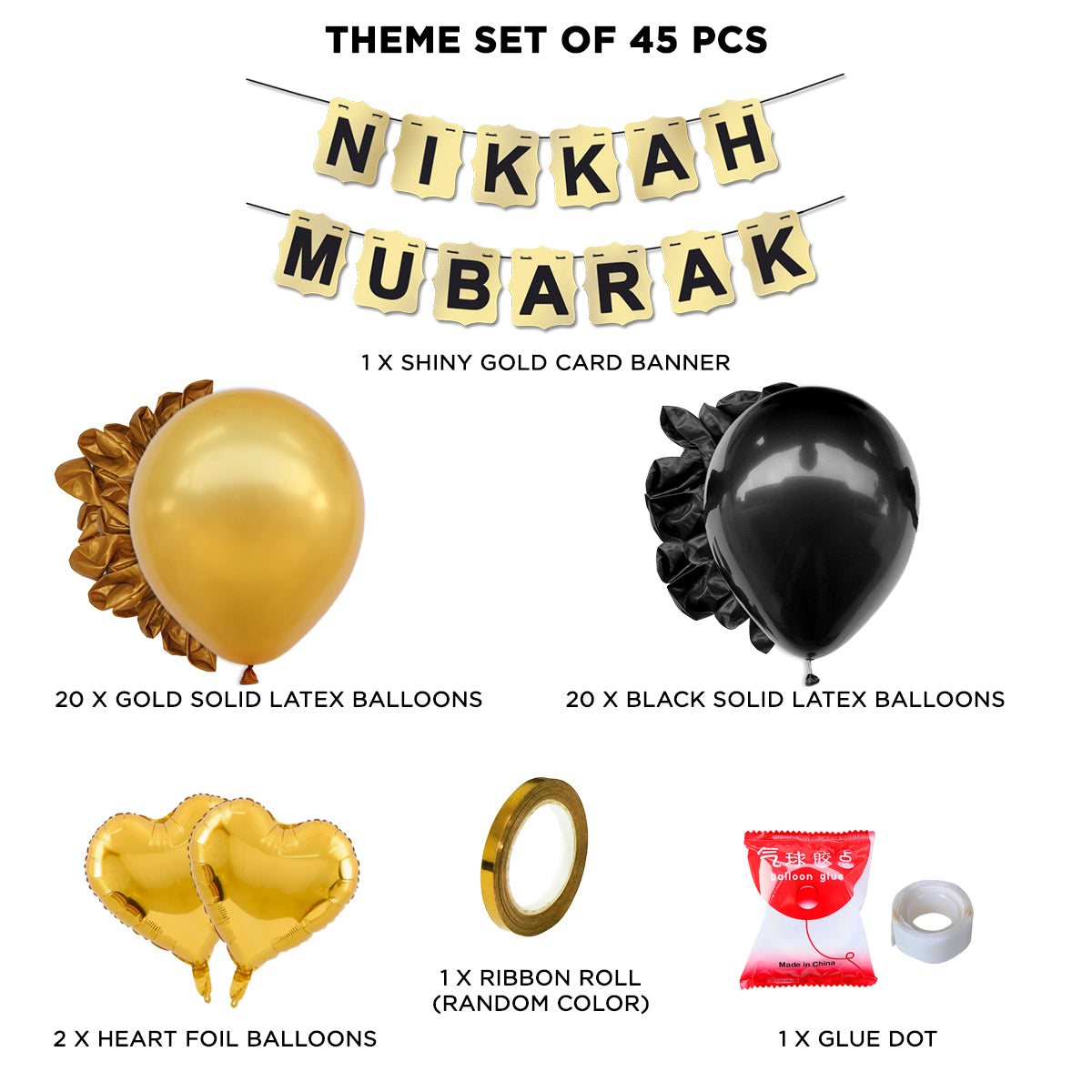 Nikkah Mubarak Shinny Card Banner Theme Without Curtain