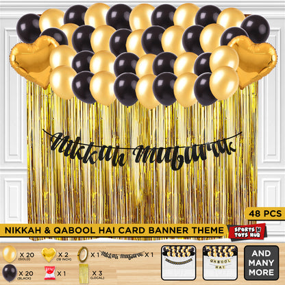 Nikkah Mubarak Cutout Banner Theme With Curtain