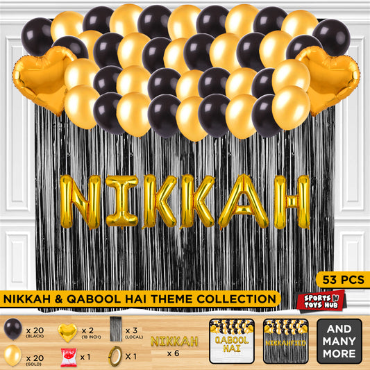 Nikkah Foil Letter Theme With Curtain