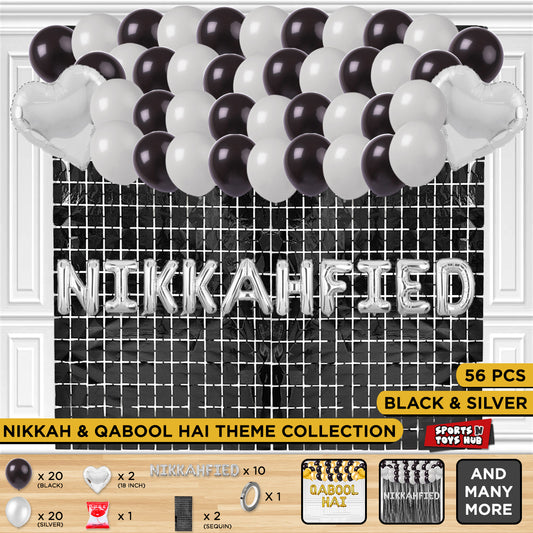 Nikkahfied Foil Letter Theme With Rectangle Curtain