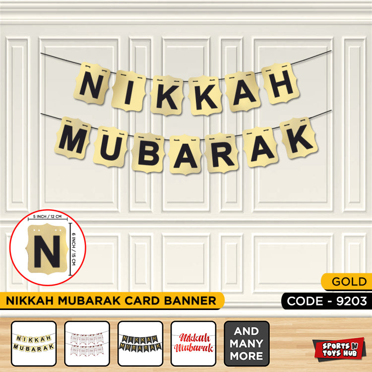 Nikkah Mubarak Shinny Card Banner