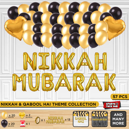 Nikkah Mubarak Foil Letter Theme Without Curtain