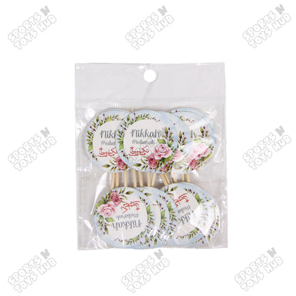Nikkah Mubarak Sweet & Cup Cake Toppers - Pack Of 12