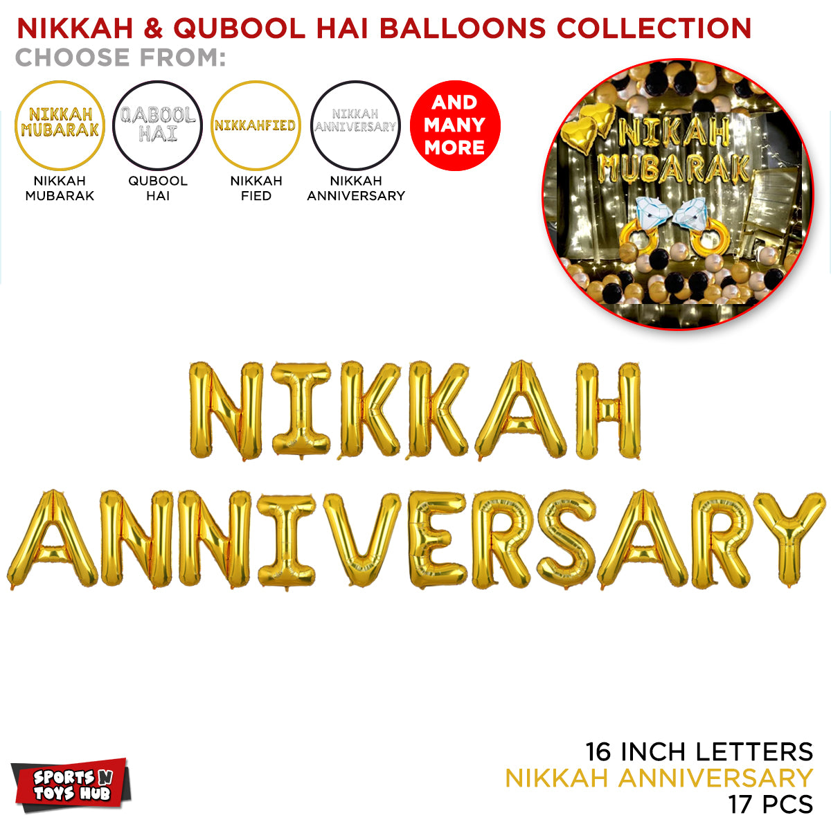 Nikkah Anniversary Foil Letter Collection