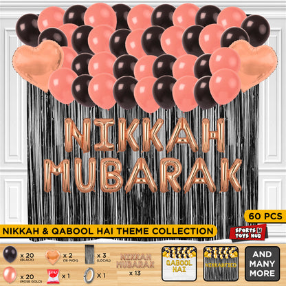 Nikkah Mubarak Foil Letter Theme With Curtain