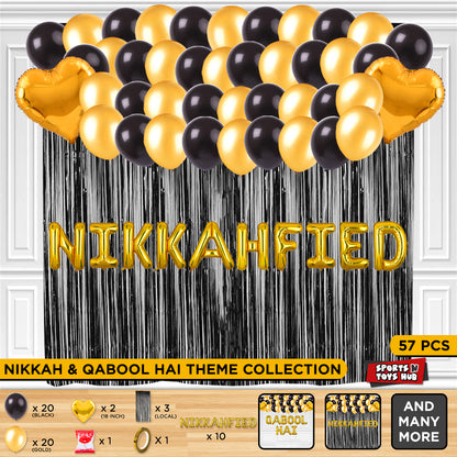 Nikkahfied Foil Letter Theme With Curtain