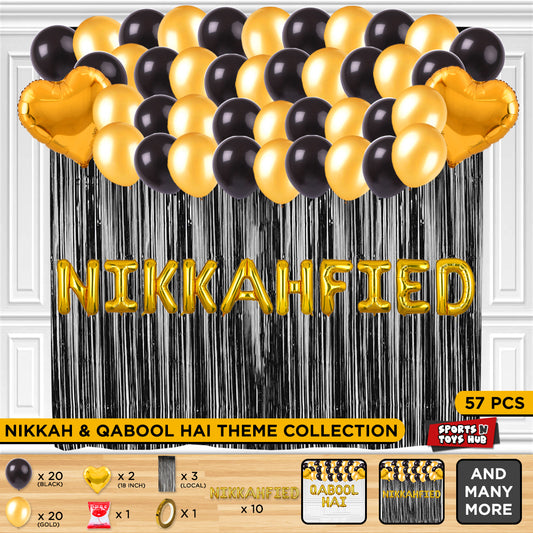 Nikkahfied Foil Letter Theme With Curtain