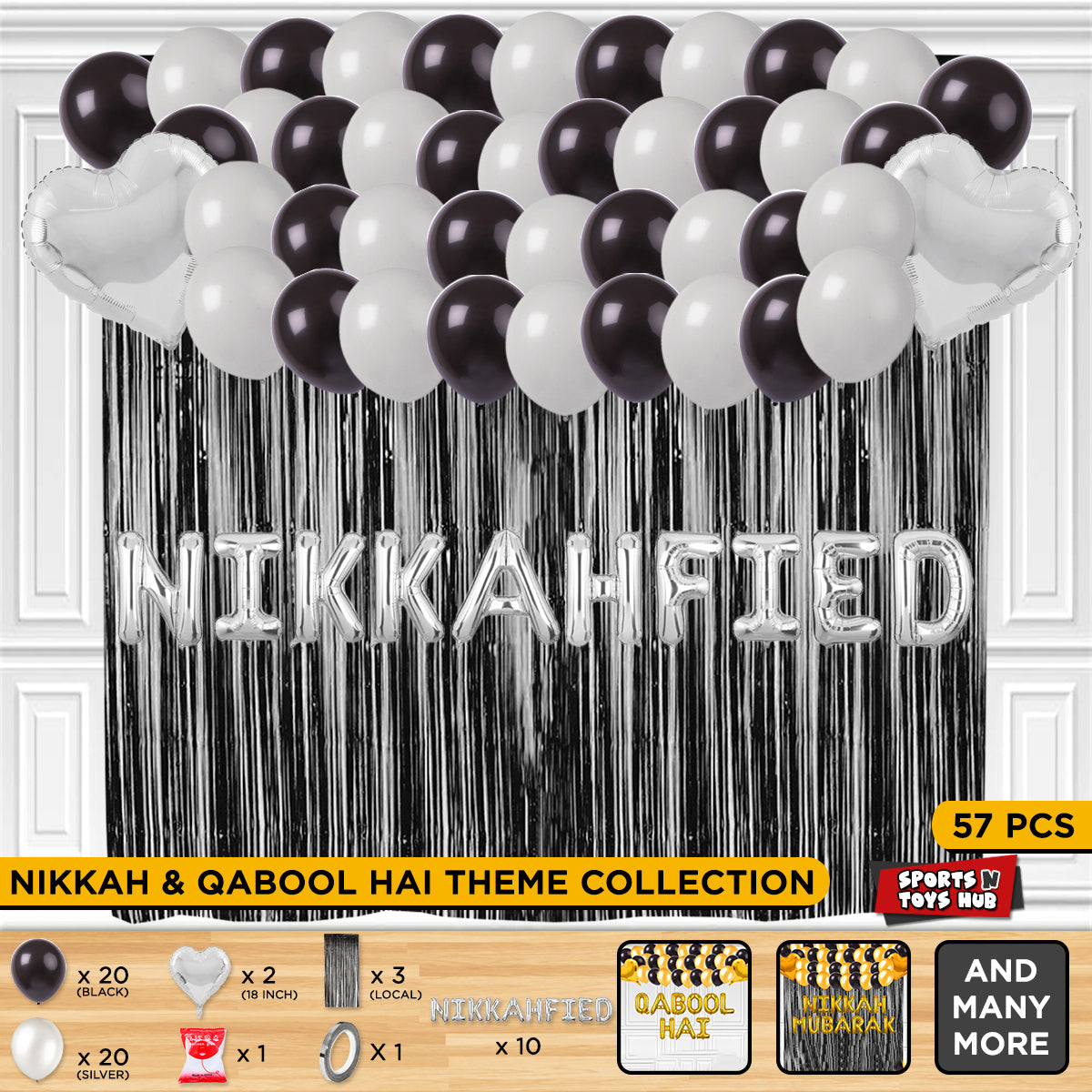 Nikkahfied Foil Letter Theme With Curtain