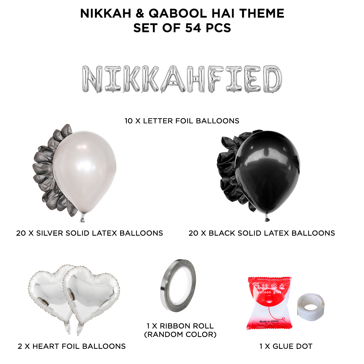 Nikkahfied Foil Letter Theme Without Curtain
