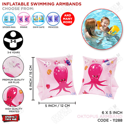 Inflatable Swimming Arm Bands Sea Creature Graphic Print - 3 to 6 Years