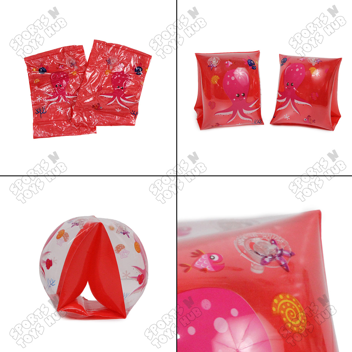 Inflatable Swimming Arm Bands Sea Creature Graphic Print - 3 to 6 Years