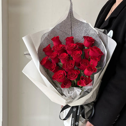 Leaf Shape Transparent OPP Material Bouquet Wrapping Sheets - Pack of 20