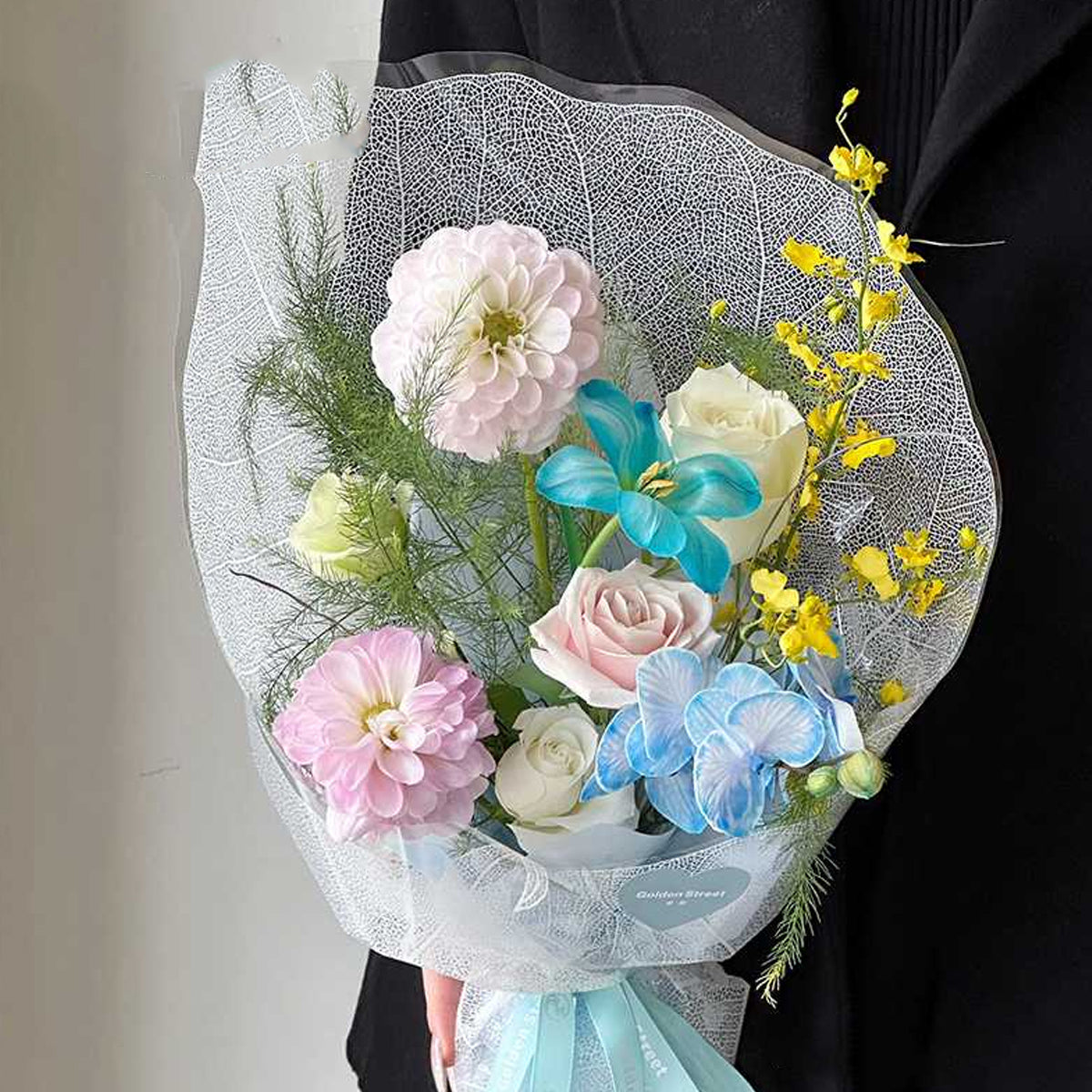 Leaf Shape Transparent OPP Material Bouquet Wrapping Sheets - Pack of 20 Mix Colors