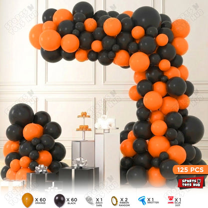 Orange & Black Balloon Arch Garland Theme Kit