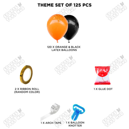 Orange & Black Balloon Arch Garland Theme Kit