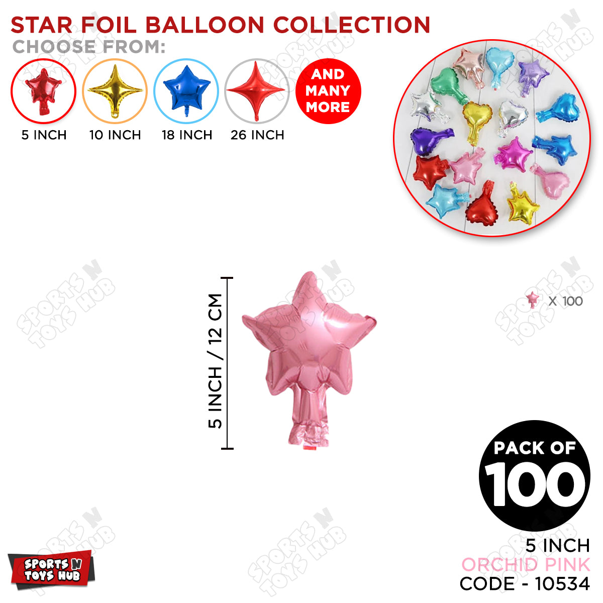 5 Inch - Orchid Pink Star Foil Balloon