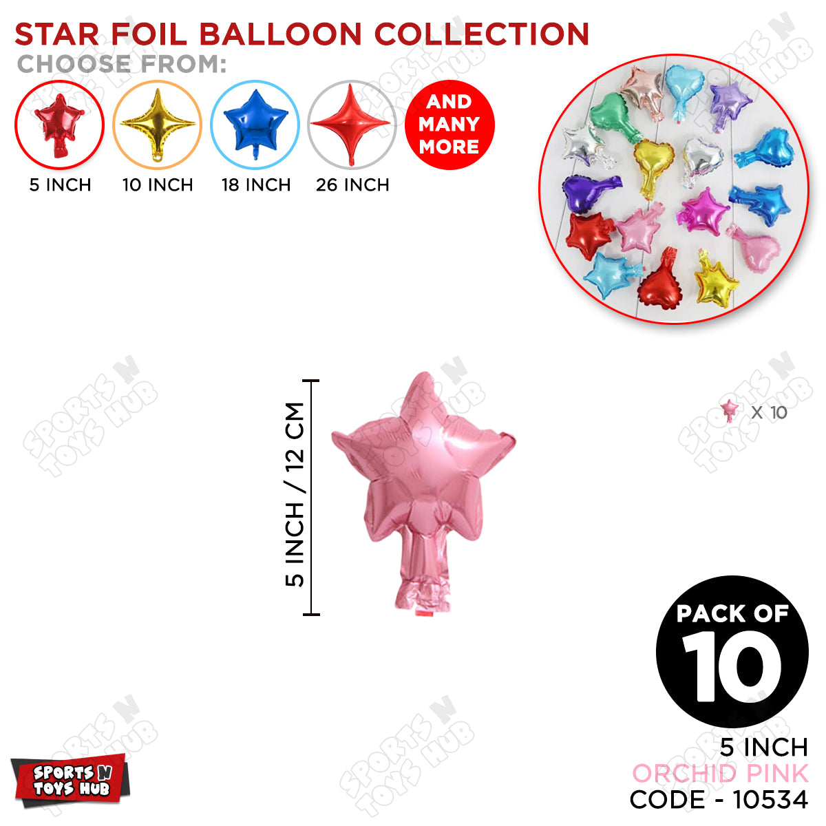 5 Inch - Orchid Pink Star Foil Balloon