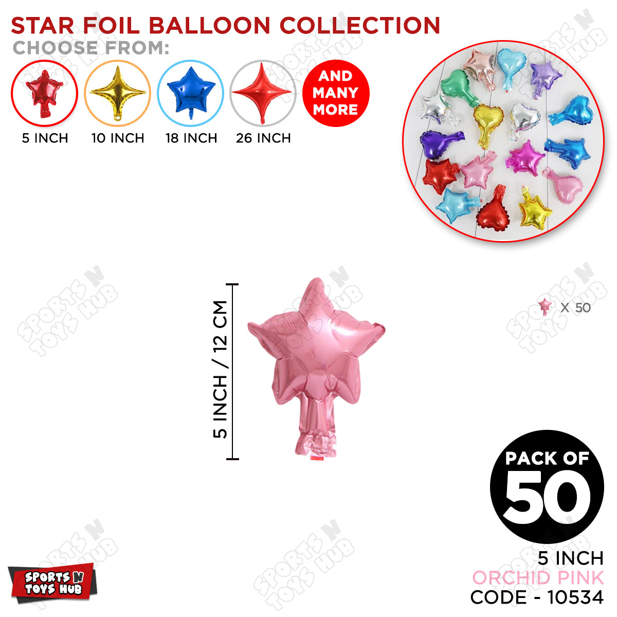 5 Inch - Orchid Pink Star Foil Balloon