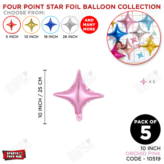 10 Inch - Orchid Pink Four Point Star Balloon