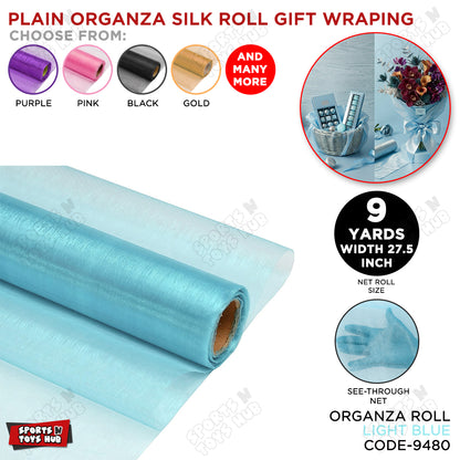 9 Yard - Plain Organza Silk Roll Gift Wrapping Net