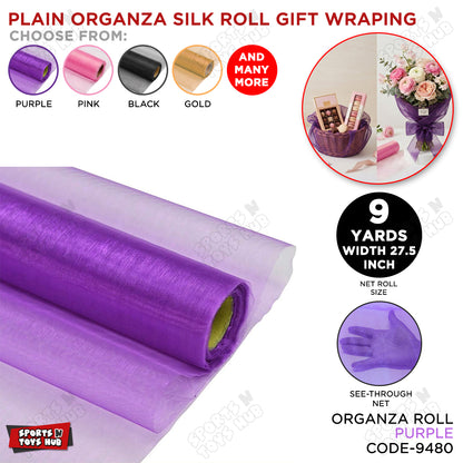 9 Yard - Plain Organza Silk Roll Gift Wrapping Net